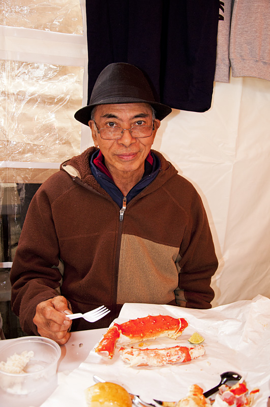 Dad enjoying the king crab legs