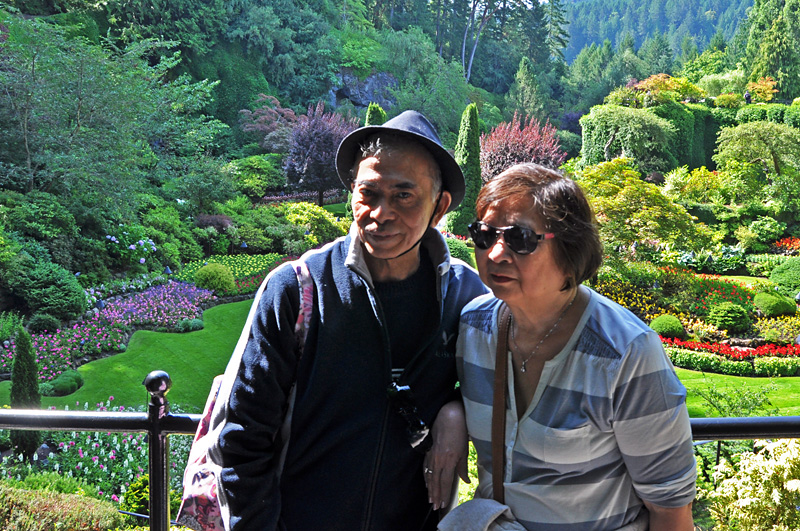 Mom and Dad in the gardens