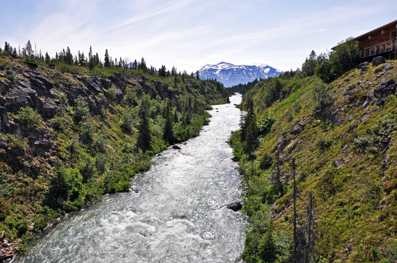 Looking downriver from the Yukon suspension bridge