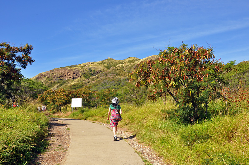 Charlotte starting the hike up Diamond Head Crater.jpg