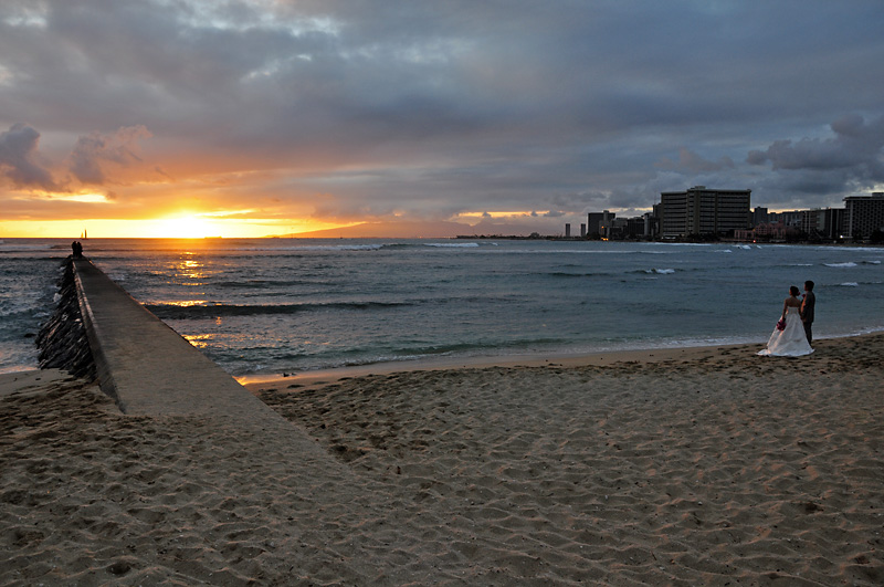 Newlyweds enjoy the sunset.jpg