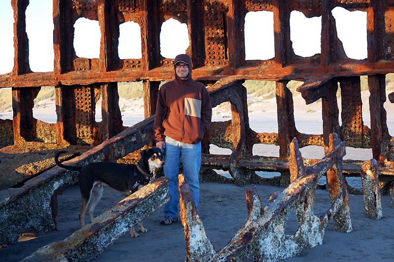 Mulder and I explore the abandoned boat.jpg