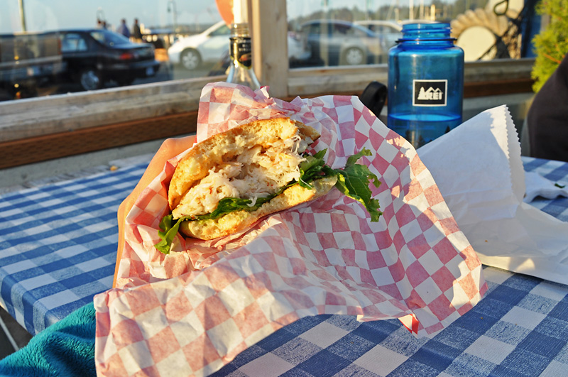 Crab sandwich in Bandon