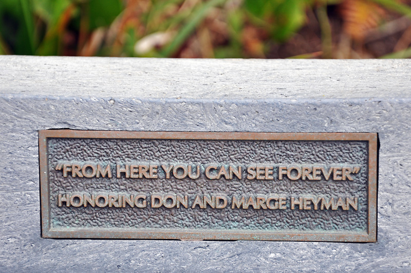 I really like this sign on a bench looking out to sea