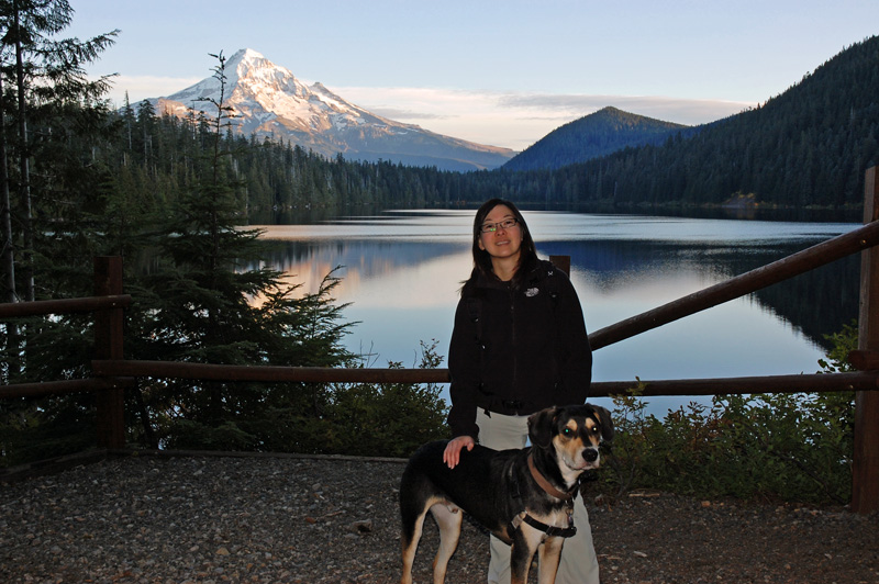 Charlotte and Mulder with Mt Hood as a backdrop.jpg