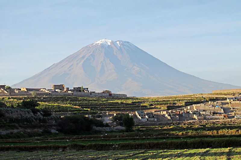 El Misti over the farmland