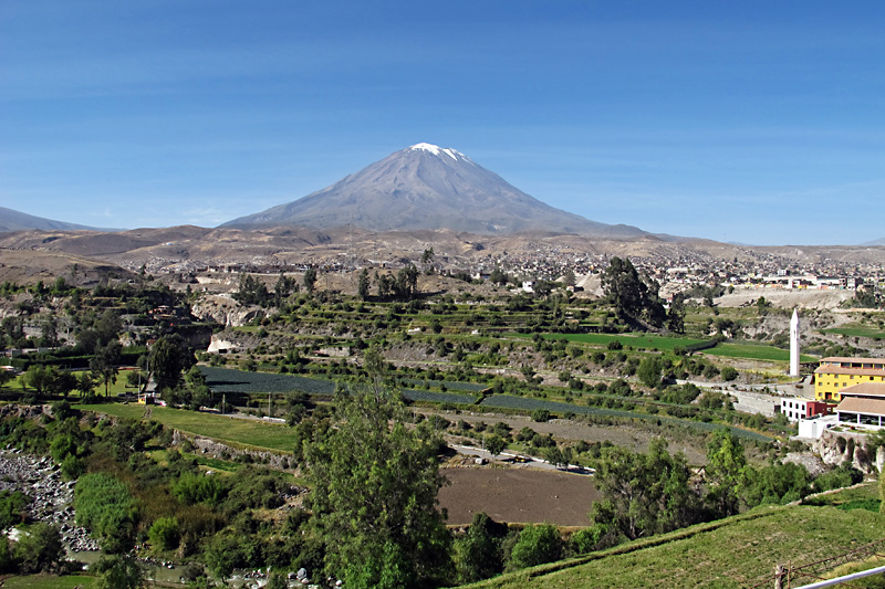 El Misti with fields