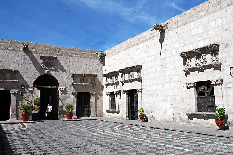 White washed buildings