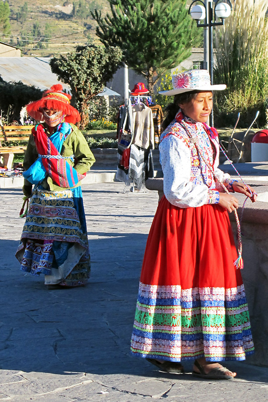 The locals were putting on a show in the Yanque town square