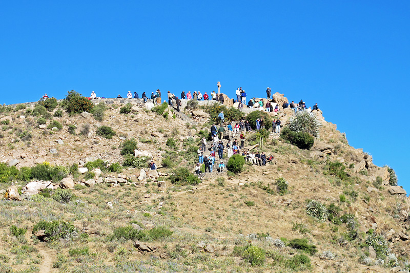 A flock of tourists