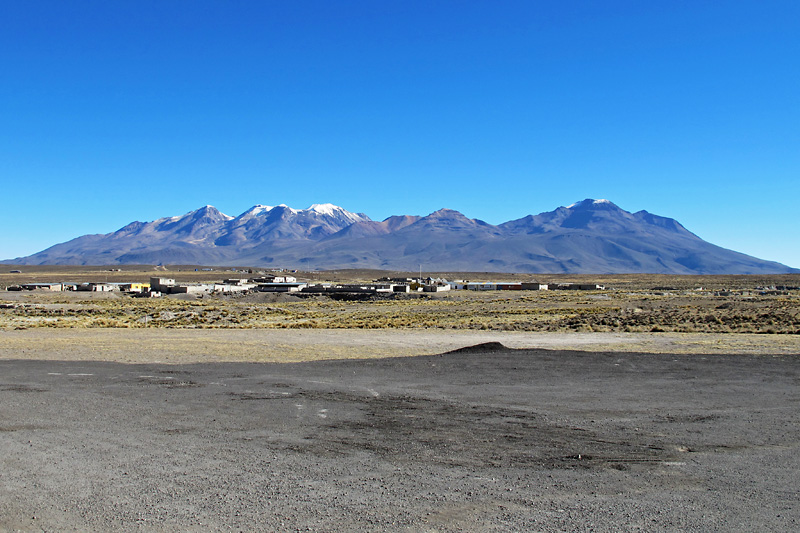 Chachani overlooking a small town