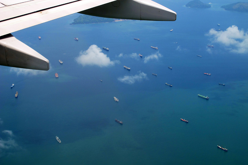 A closer look at the ships waiting to go through the canal.jpg