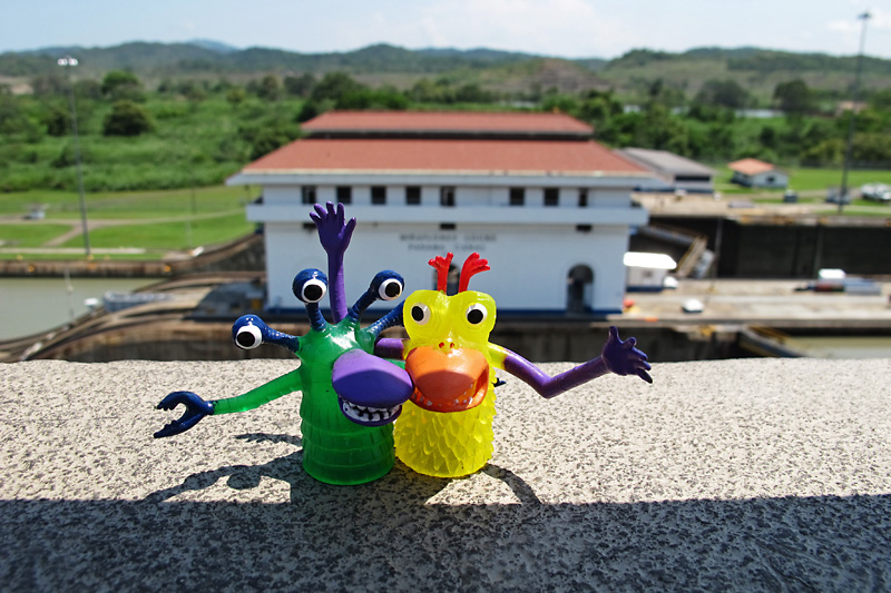 Sparky and Jojo at the having fun at the Miraflores Locks.jpg