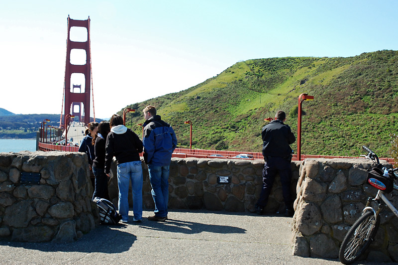 This cop was clocking for speeding tickets on the golden gate bridge, so California