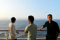 Alec, Victor and Jerry check out the marine fog layer on the coast