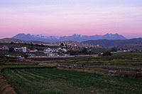 Sunset on Arequipa suburbs