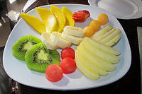 A nice fruit breakfast arrangement at Casa Arequipa